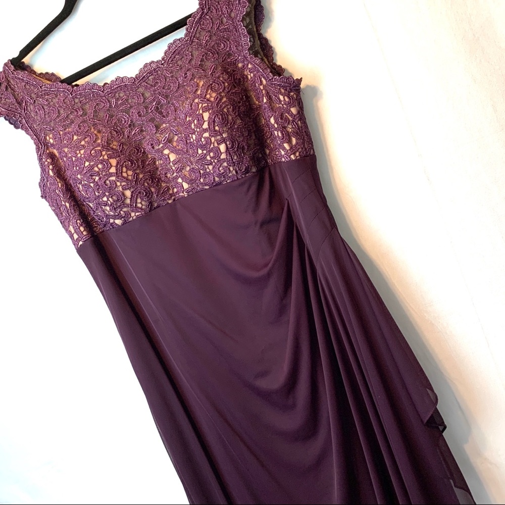 Xscacpe, 16W, ruched back, plum, occasion